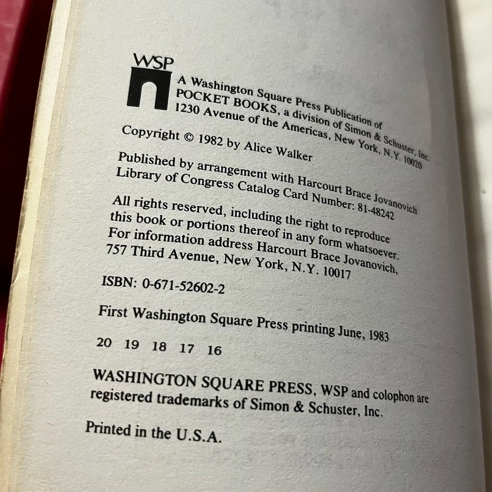 The Color Purple Alice Walker First Edition WSP Trade Paperback Vintage 1982 - Image 4 of 4