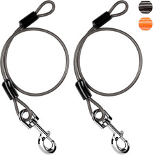 Chew Proof Dog Leash Extender, 24'' Wire Rope Extension for Small, Medium, Large