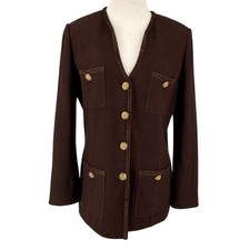 St. John Collection by Marie Gray Santana Knit Jacket Boucle Size 8 Couture
