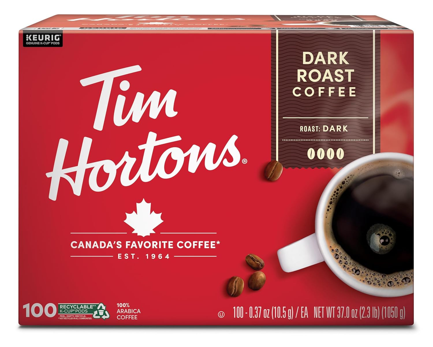Dark Roast Coffee, Single-Serve K-Cup Pods Compatible with K