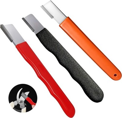 3 Pcs Garden Tool Blade Sharpener, Pocket Blade Sharpener for Garden Pruner/Pock