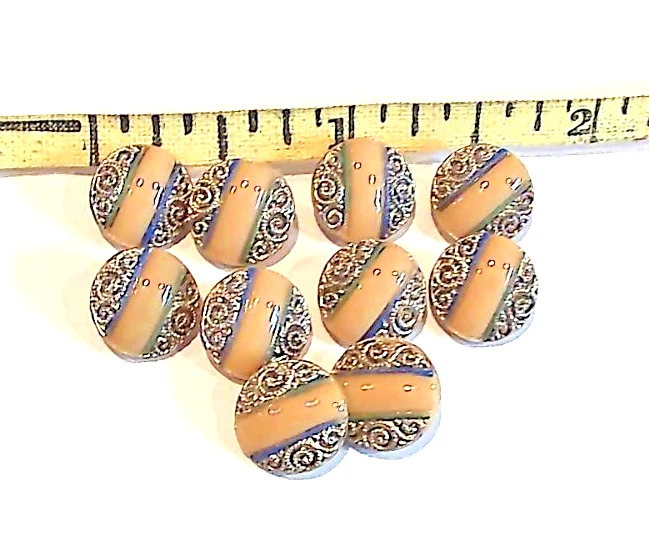 VINTAGE TINY BUTTONS UNIQUE DESIGN SET OF 10 - Image 3 of 4