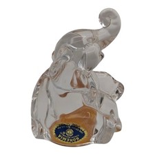 Bohemia Czech Republic 24% Fine Lead Crystal Clear Elephant Figurine WT