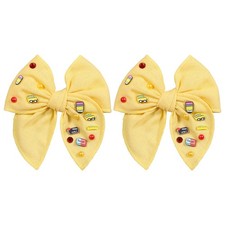 Back to School Hair Bows Girls Yellow Pencil Fable Bow Hair Clips Gift,4"