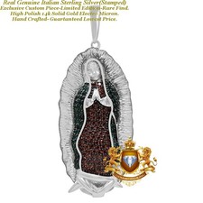 VVS1/D 1,88 Ctw. Dije Colgante Plata Real Virgen Madre María Señora de Guadalupe