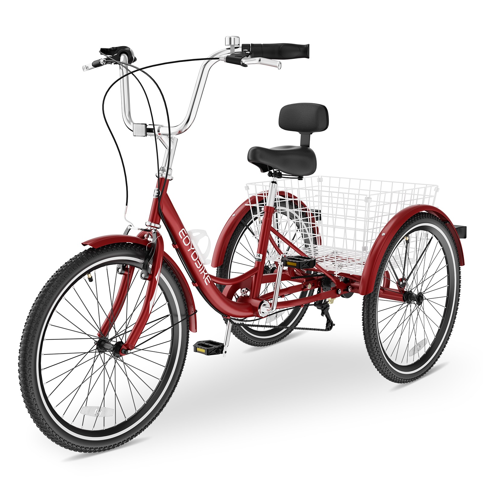 SLSY 20 inch Adult Trikes 3 Wheel Bikes w/Basket for Seniors, Adults, Women, Men