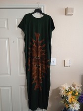 African Dera Kaftan Dress Tie Dye One Size Multi Color
