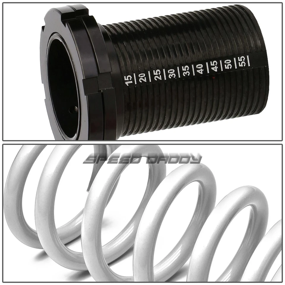 Para 88-00 Civic EG EK/DC abaixamento preto poleiro suspensão coilover mola branca - Imagem 2 de 4