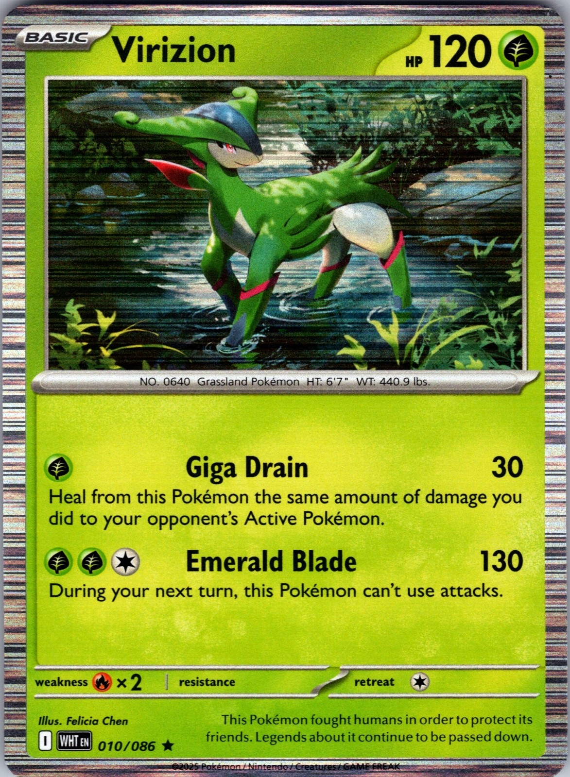 Sv: White Flare Pokémon TCG Virizion 10/86 Holo Rare Near Mint