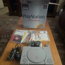 Sony PlayStation DualShock Gray Console with Box, Controller & Cables