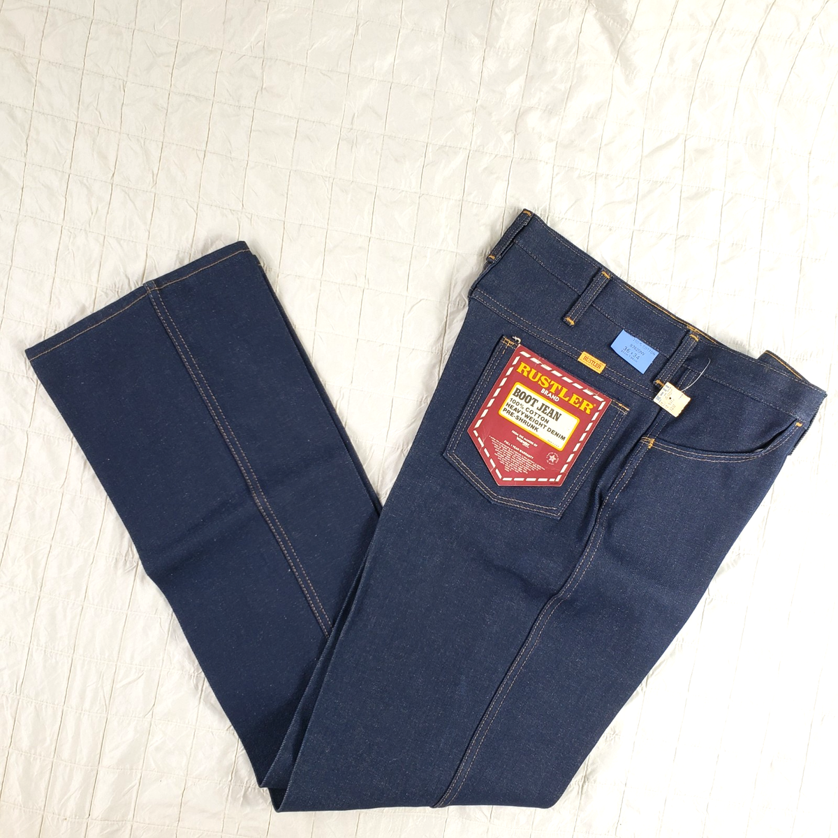 NEW Rustler Regular Fit Straight Bootcut Jeans Mens 36x34 Dark