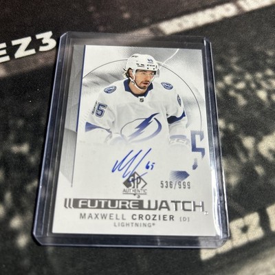 2024-25 SP Authentic Maxwell Crozier Future Watch Auto /999 Lightning RC #121