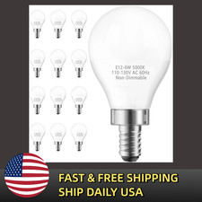 12Pack E12 Ceiling Fan Light Bulb Non-Dimmable 120V/60W Equivalent 5000K Dayligh