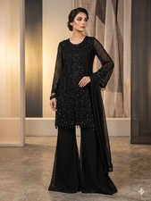 Black Dress With Plazzo Pants