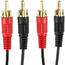Image of Twin RCA Phono Red White CABLE 2 x Male to 2 x Male OFC Shielded Audio LEAD