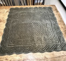 Pottery Barn Velvet Heirloom Quilted Euro Sham in Loden Dark Green .