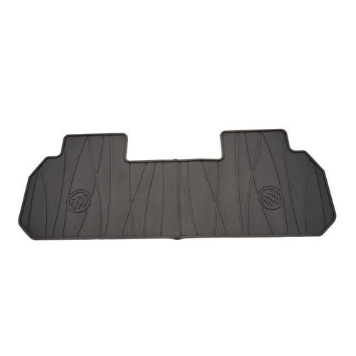 Second-Row One-Piece Premium All-Weather Floor Mat in Ebony with Buick Logo