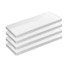 Set of 4 Rectangular Serving Plastic Platters 14 x 6 Inches Versatile Dishes ...