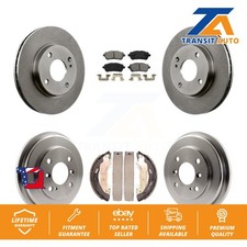 Disc Brake Rotors Semi-Metallic Pads And Drum Front Rear Kit For Ford Fiesta