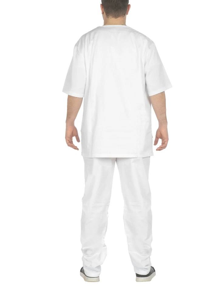 DIVISA SANITARIA OSPEDALIERA INFERMIERE OSS UOMO/DONNA 100% COTONE SANFORIZZATO - Immagine 2 di 4