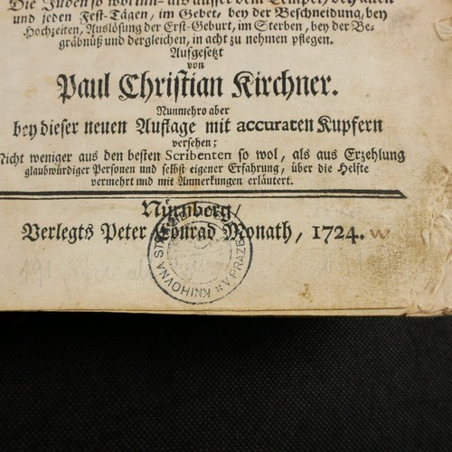 1724 Judisches Ceremoniel, by Paul Kirchner. Missing illust. plates, hence price - Picture 6 of 24