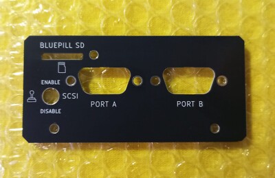 Back panel for Amiga CDTV Commodore SCSI BluePill - black for DB9 ports
