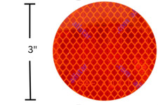 3" Inch Round DOT-SAE Red High Visibility Reflector. 1 sticker.