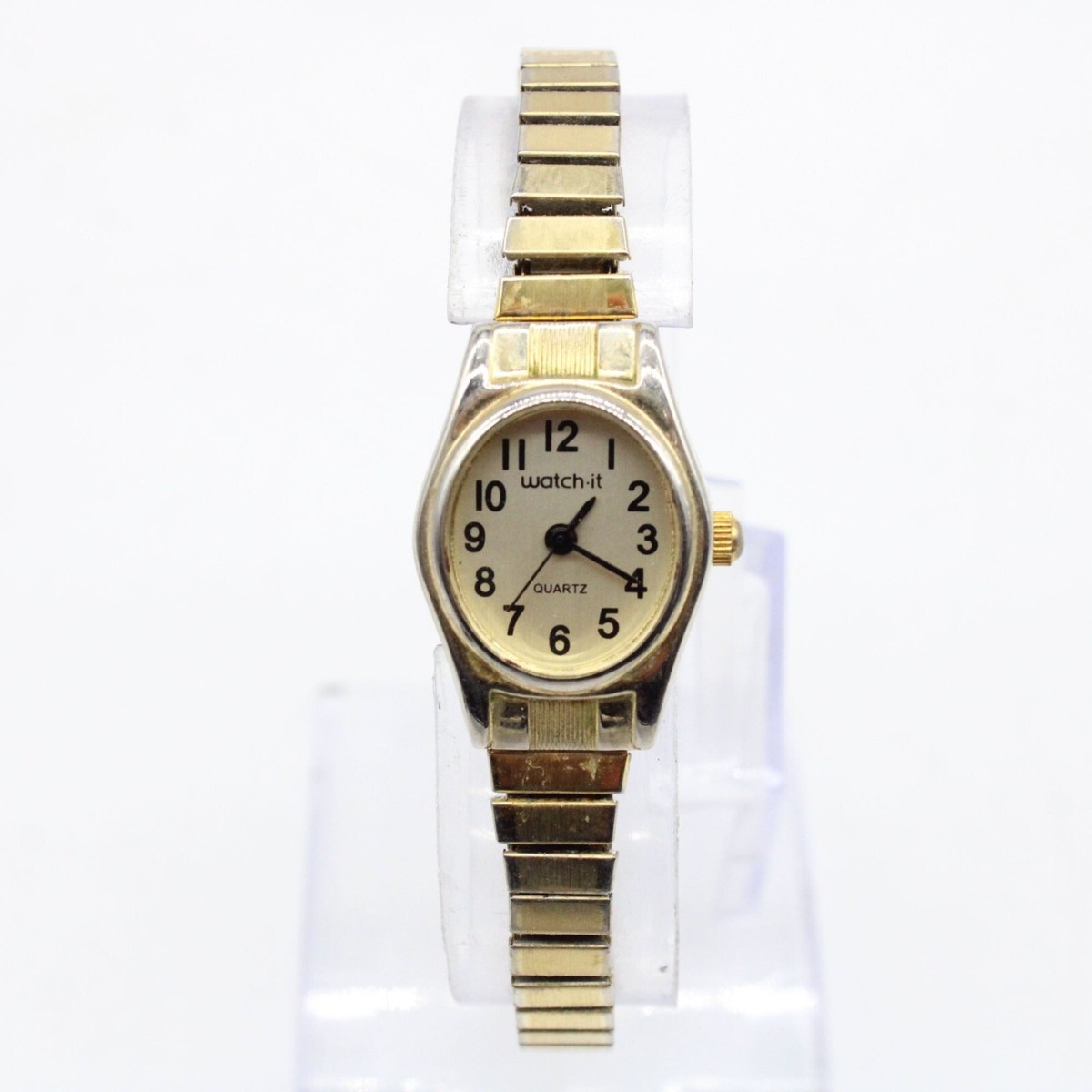 Vintage Watch It Watch Womens Gold Tone Steel Classic Oval 