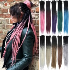 60cm Dünn Dreadlocks Extension Ombre Single Ended Dreads Hip Hop Kunsthaar Zöpfe