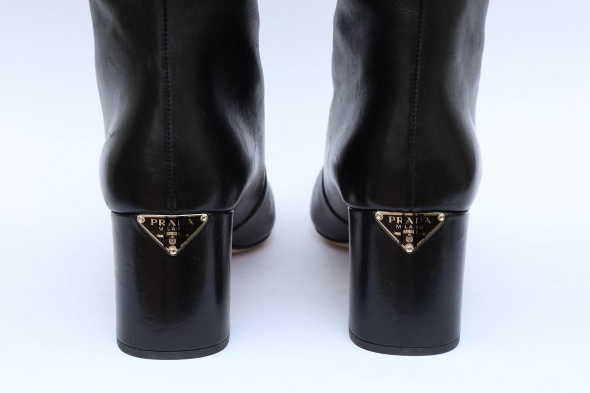 Prada Tronchetti Tall Knee High Riding Boots Size 40-US 10 in