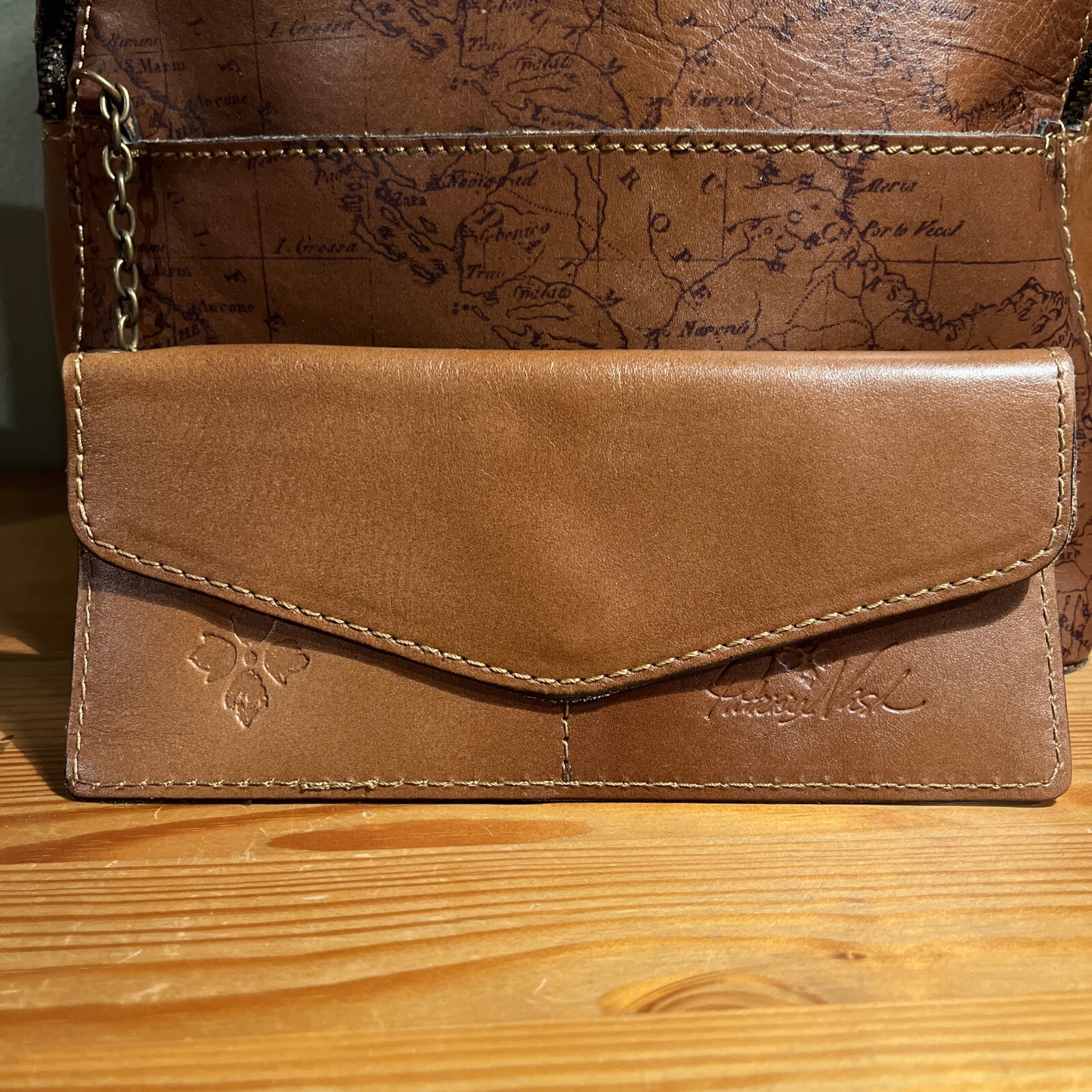 Patricia Nash Montioni Signature Map Convertible Leather Backpack