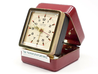 JUNGHANS star-vox alter Reise-Wecker Etui 1978 126/0063 Uhr NEU NOS; K85  190