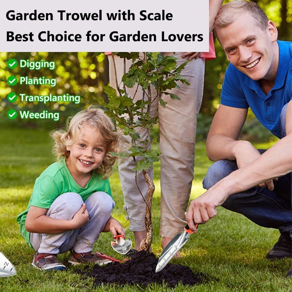 Ergonomic Handle Garden Shovel Measurement Mark Garden Spade eBay