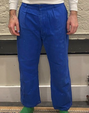 Vintage worn blue French work pants - men's 33x24