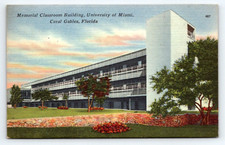 Florida Memorial Classroom Building University of Miami Coral Gables FL Postcard