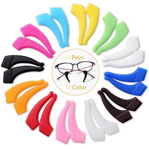 12 pairs Colorful Glasses Ear Grip Silica Gel Glasses Tightening Kit
