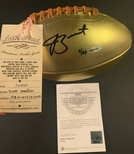 JAMEIS WINSTON Autographed Leather Head Golden Football UDA Bucs/Browns 3/25 - Picture 6 of 6