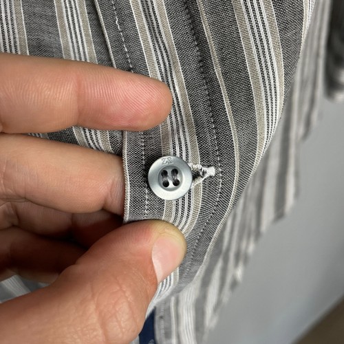 Ermenegildo Zegna Sport Striped Linen/Cotton Shirt Size M - Picture 5 of 8