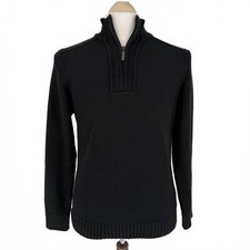 Atlantic Bay Men's Black Half-Zip Sweater