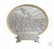 Basketball female trophy resin oval plaque plate 54507-GS large