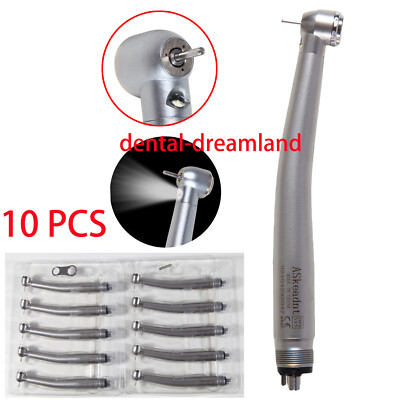10 x Dental LED E-generator Fast High Speed Handpiece Turbine Push Button 4Holes