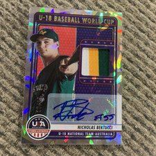 2023 Panini USA Stars & Stripes Nicholas Bertucci U18 Cracked Ice Patch Auto /23