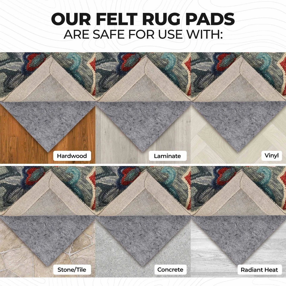 Lynn Non-Slip Floor Protector Polyester Felt and Rubber Indoor Area Rug Pad - Image 4 of 4