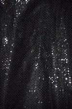 CONFETTI SEQUIN DISCO DOT KNIT BLACK FABRIC 3MM POLKA DOT PAGEANT DANCE