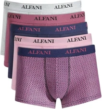 Alfani Men's 5 Pk Solid & Geo-Print Trunks Purple Size Small
