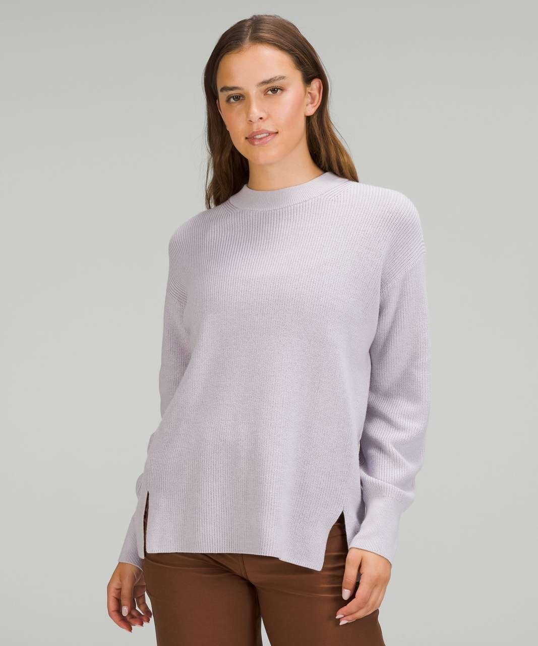 Worn Only Once Lululemon Merino Wool-Blend Ribbed Sweater 8 Lavender Purple