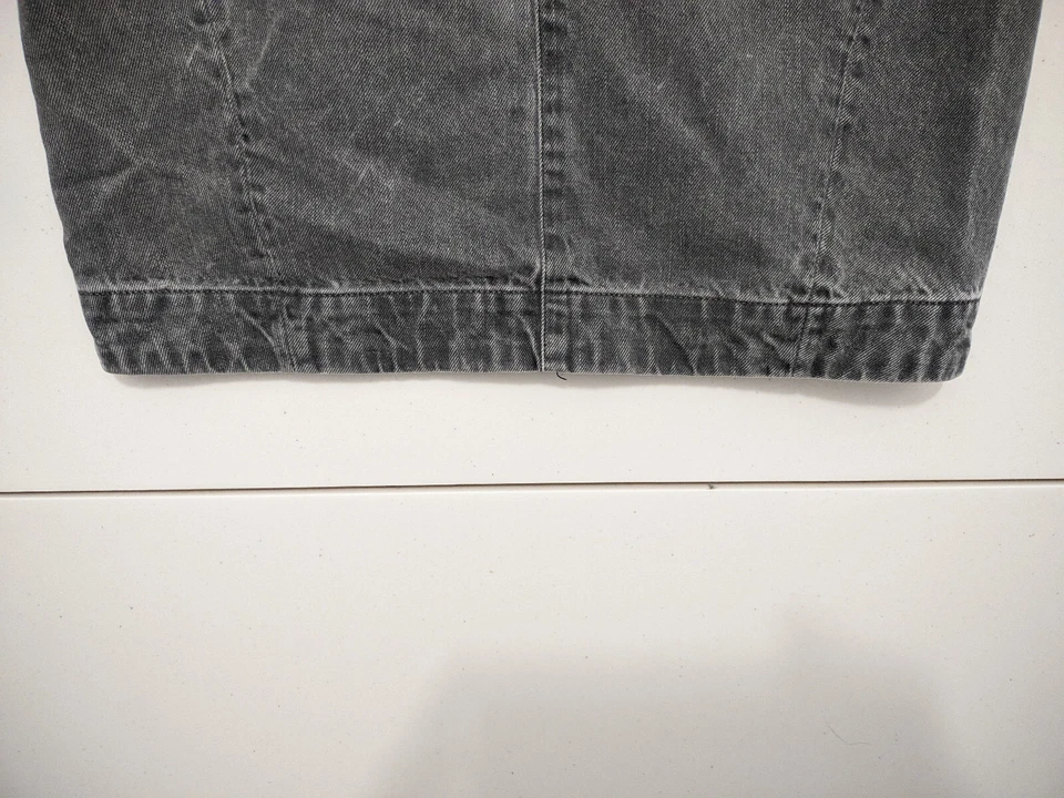 Saia jeans Ernest costurada feminina 29 cinza Charlotte 79 lápis 100% algodão - Imagem 2 de 4