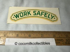 Vintag 1970's Sticker Decal Work Safely Ship Boat Submarine US Navy USN Military