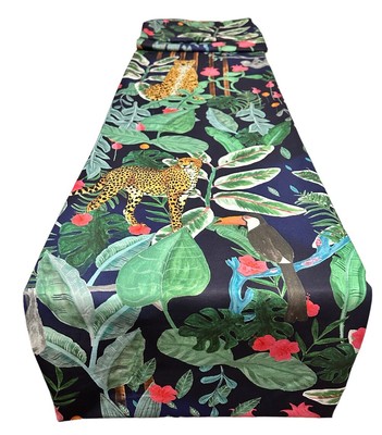 Lebendiger Leopard & Tiere, Tischläufer, 1,9 m x 30 cm **Letzter**