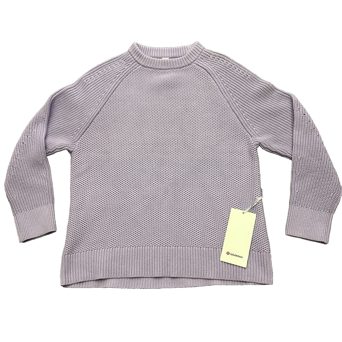 Lululemon Honeycomb Crewneck Sweater 3-D Knit Cotton Lilac Ether